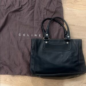 Vintage Celine Black Leather Handbag